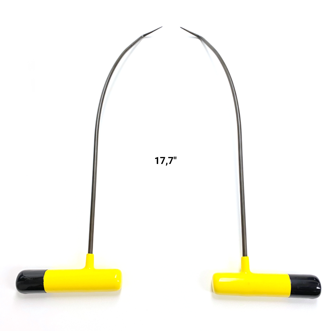 2 tiges à courbe jaunes, outils PDR, 45 cm / 6 mm