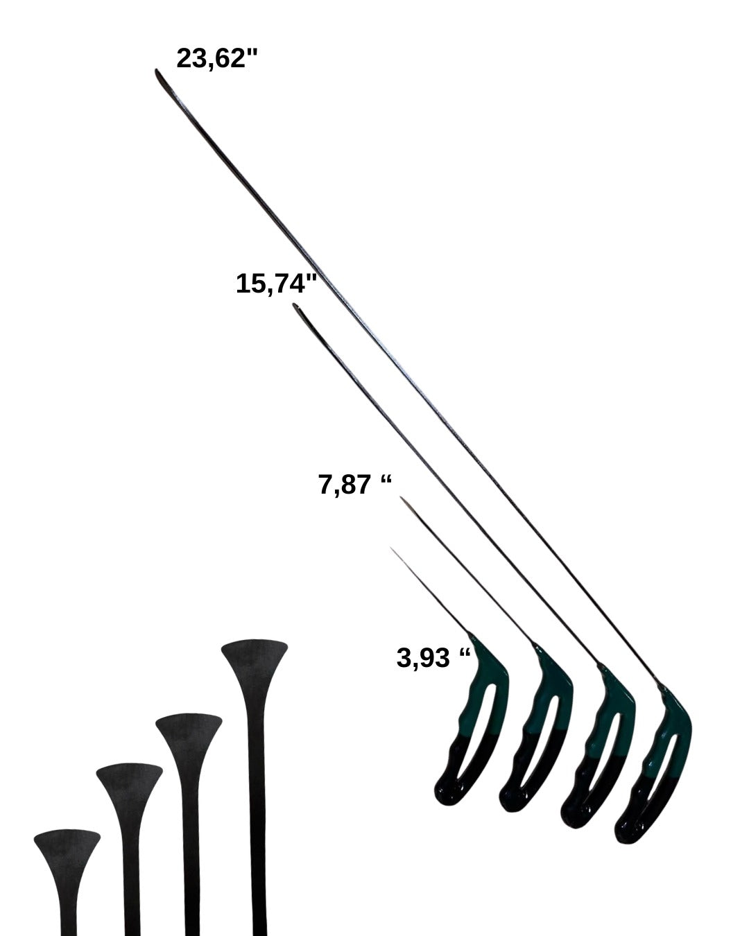 Juego de 4 whale tail, herramientas PDR