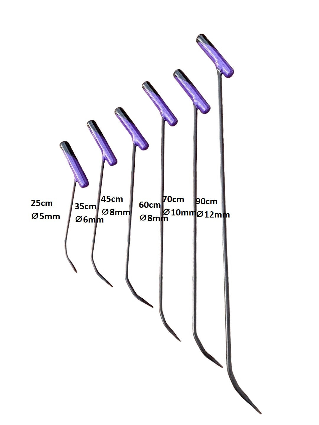 Çeşme-Set, 6-teiliges Stangenset mit Spezialgriff, PDR-Werkzeuge