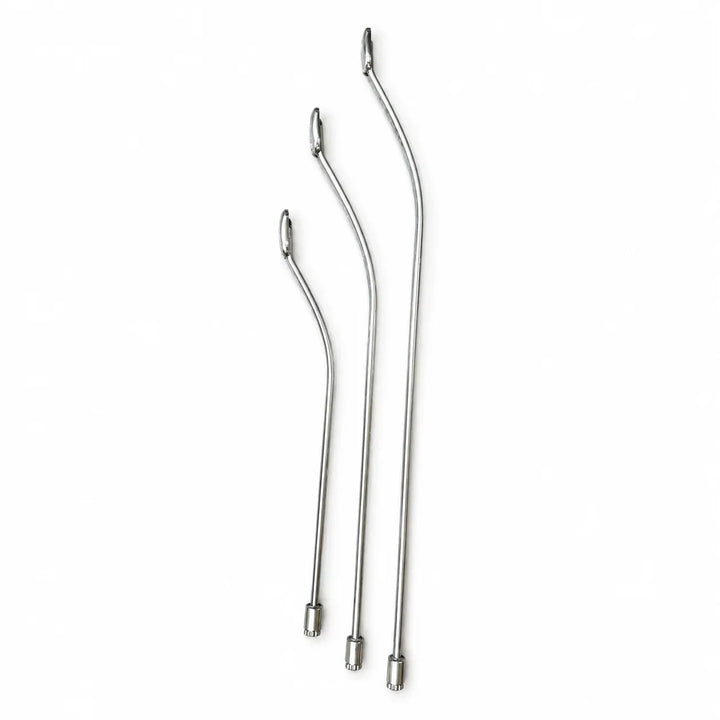 Set de 3 tiges PDR à tête ovale large verticale courbée à 155°, édition Livorno (10 mm)