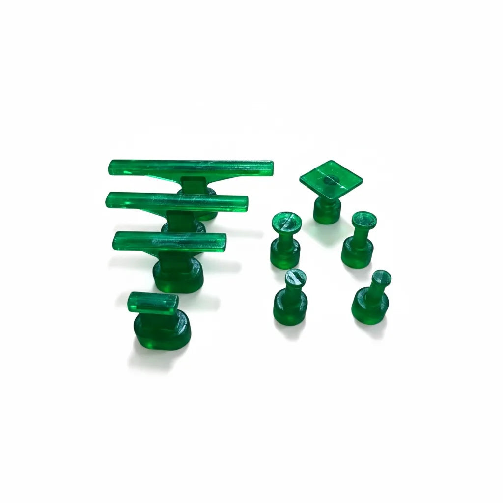 Set de 9 pastilles de colle PDR vert transparent
