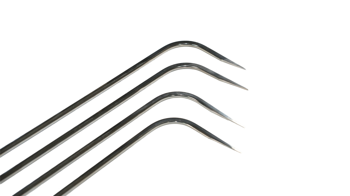 4-Piece Stainless Steel Adjustable Handle Rod Set (Sharp Tip)