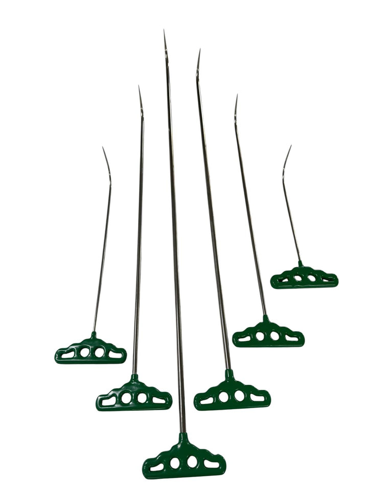 Set de 6 tiges PDR en acier inoxydable à une courbure (embout pointu)