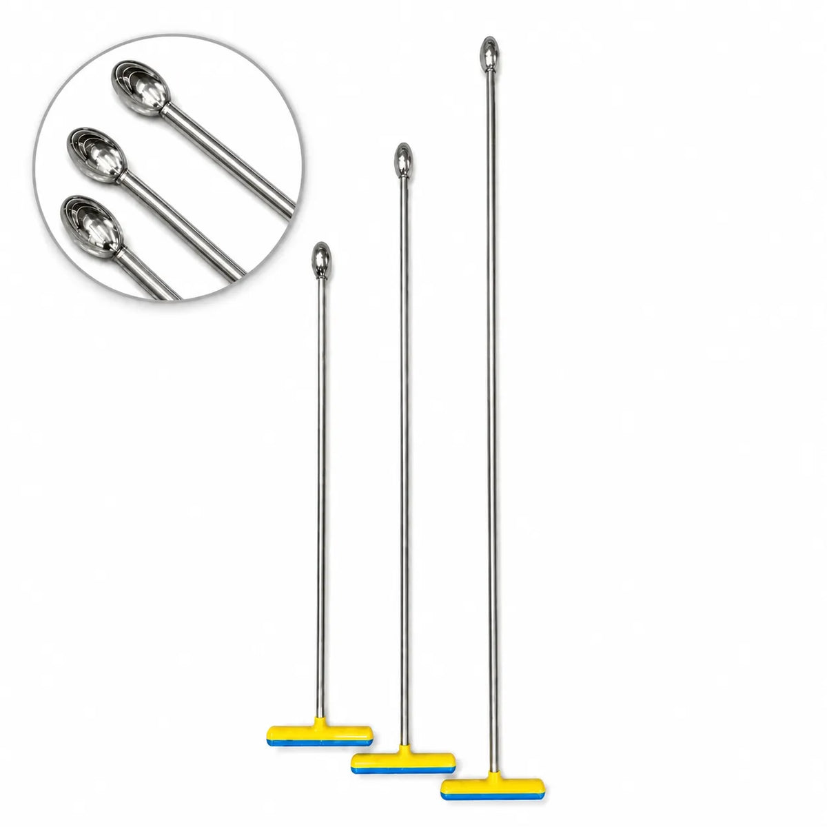 Parma Edition 3-Piece Straight Oval Spoon Head PDR Rod Set with T-Handles (10mm)