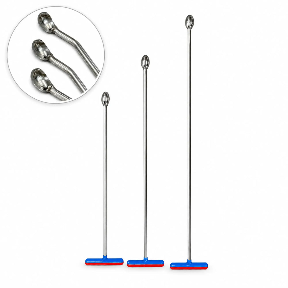 Pisa Edition 3-Piece Double-Bend Oval Spoon Head PDR Rod Set with T-Handles (10mm)