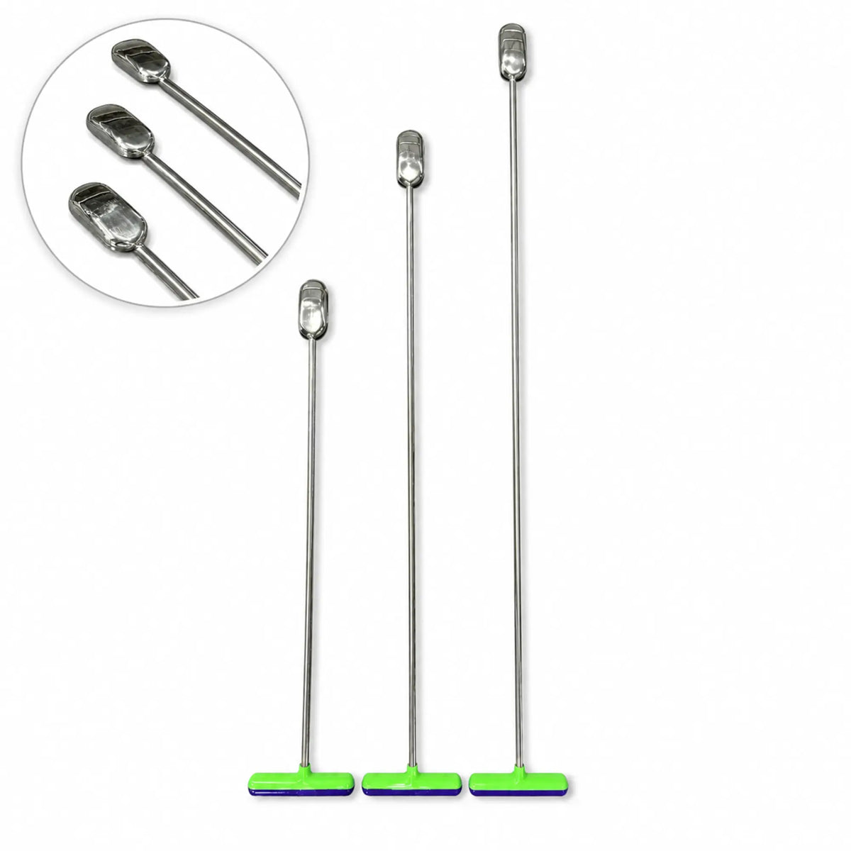 Lecce Edition 3-Piece Straight Vertical Wide Oval Head PDR Rod Set with T-Handles (10mm)