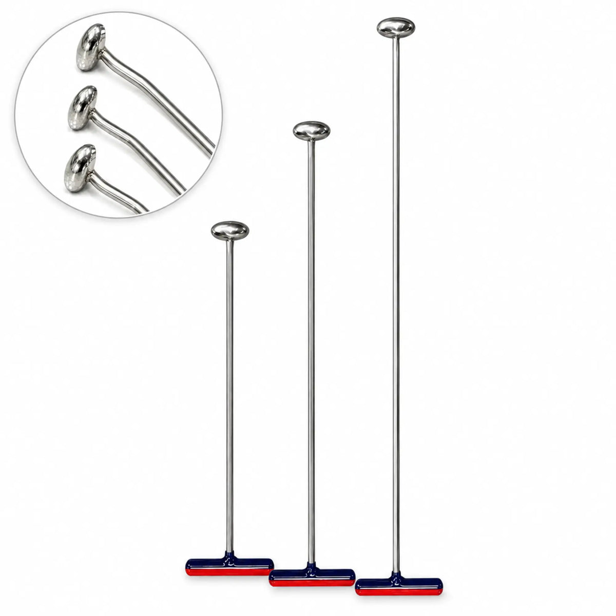 Varese Edition 3-Piece 155° Curved Horizontal Oval Head PDR Rod Set with T-Handles (10mm)