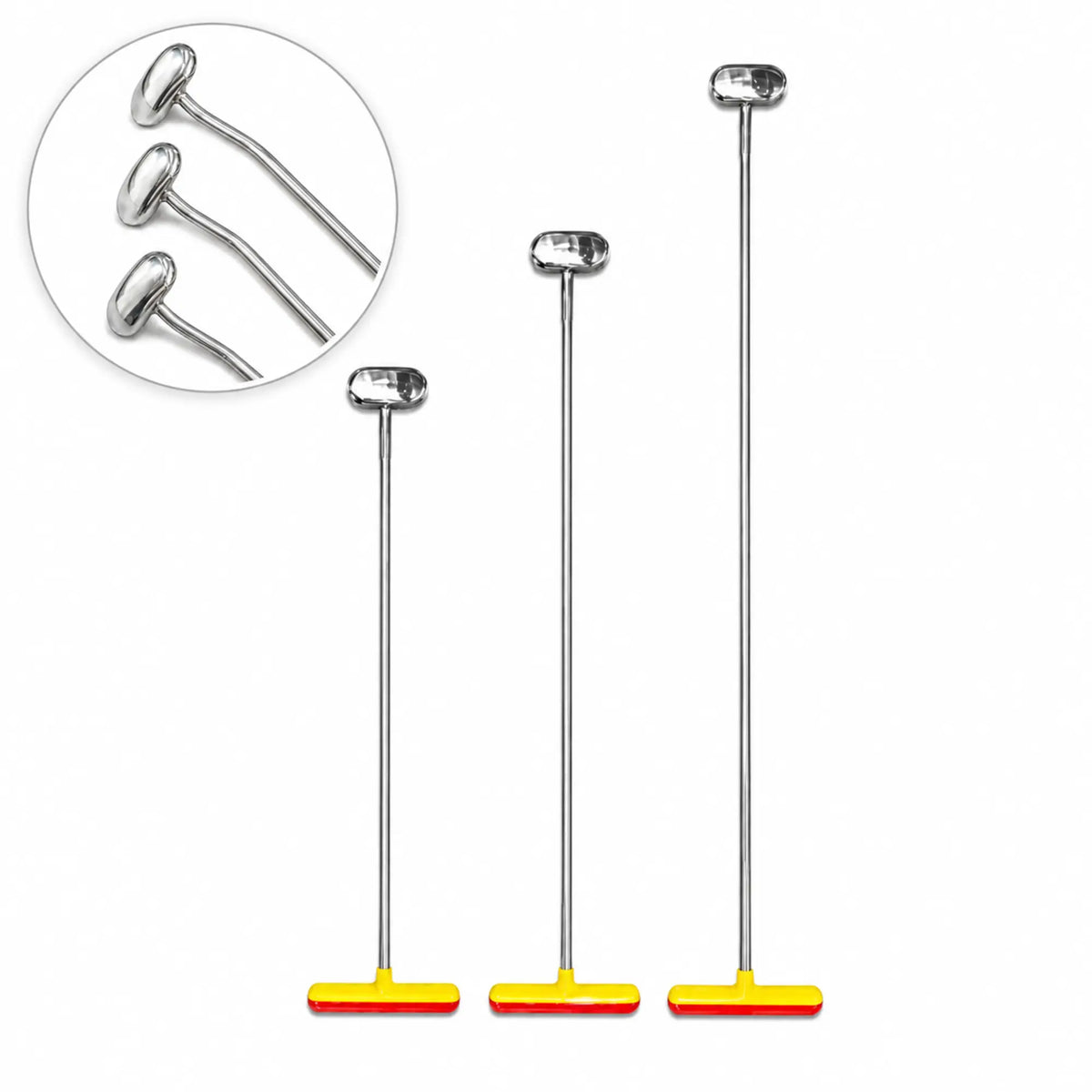 Modena Edition 3-Piece Double-Bend Wide Oval Head PDR Rod Set with T-Handles (10mm)