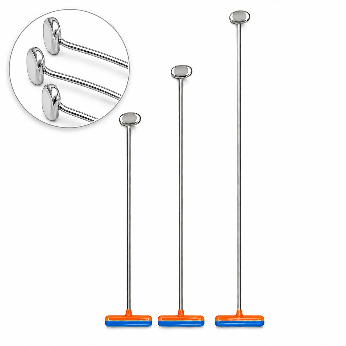 Ferrara Edition 3-Piece 155° Curved Wide Oval Head PDR Rod Set with T-Handles (10mm)
