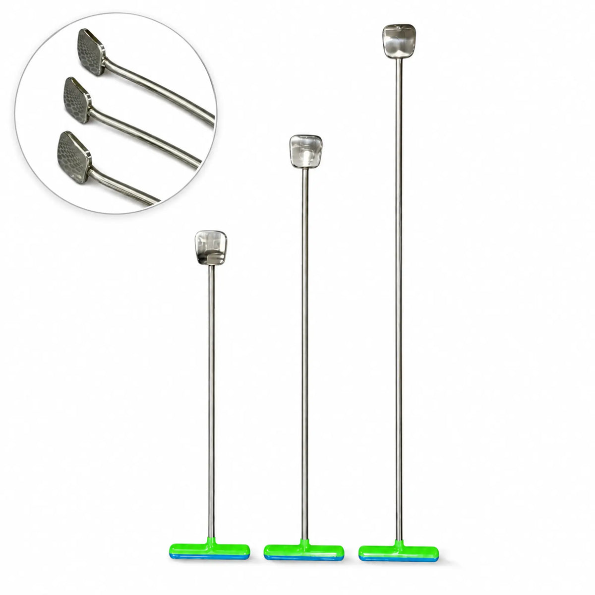 Monza Edition 3-Piece 155° Curved Textured Square Head PDR Rod Set with T-Handles (10mm)