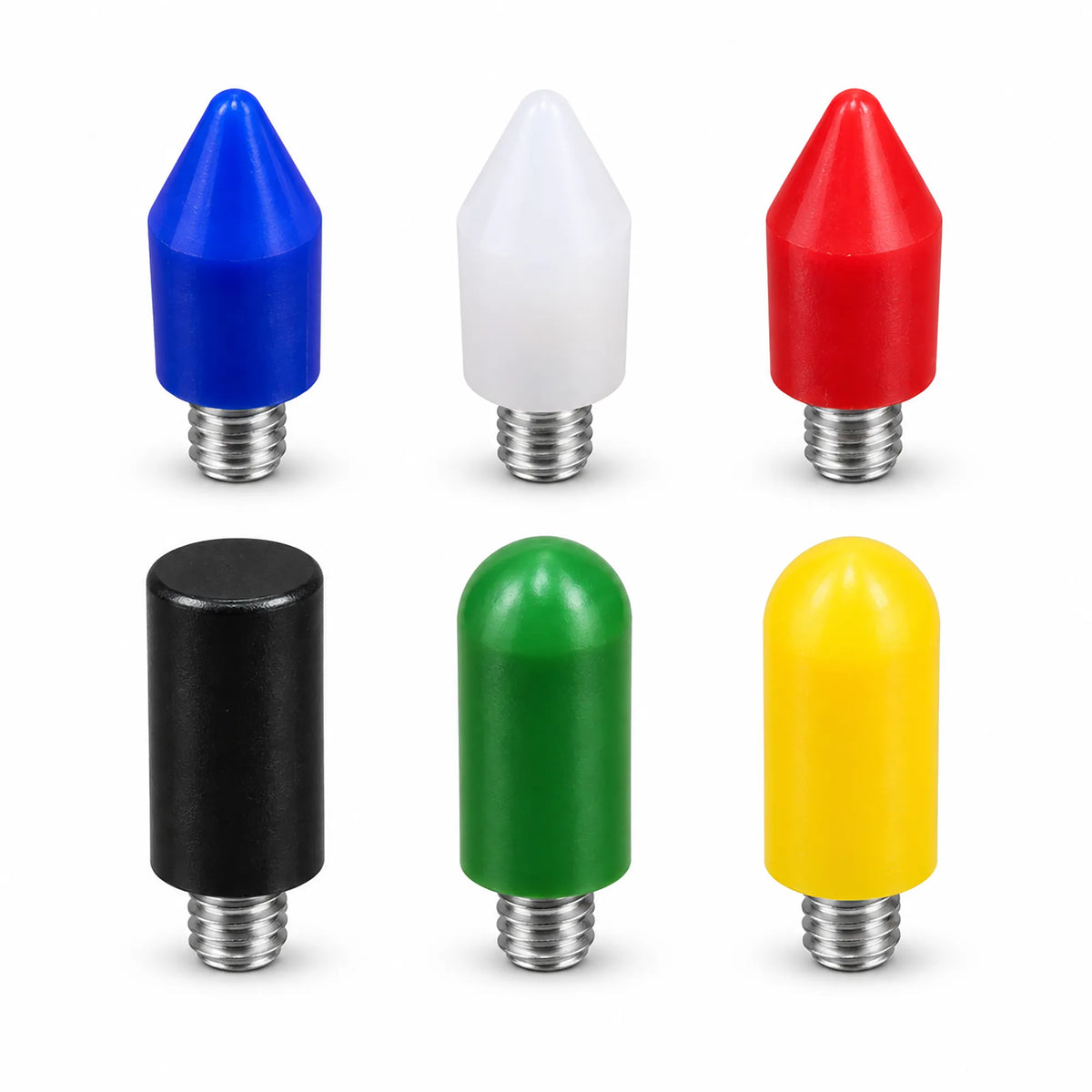 DentPDR 6-Piece Multi-Shape Plastic PDR Tips Set (M8 Thread)